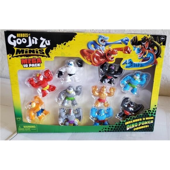 Heroes of Goo Jit Zu MINIS Thrash, Scorpius, Blazagon, Tygor, MEGA 10-Pack Toy - Picture 1 of 6